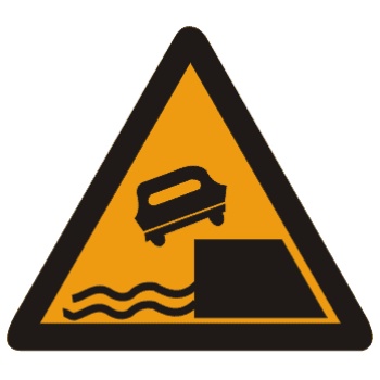 堤坝路警告标志